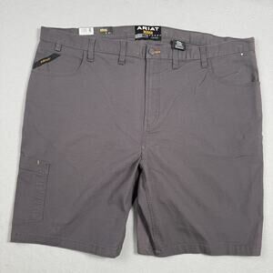 Ariat Rebar M4 Work Shorts Size 50 Gray DuraStretch Low Rise Mens Big Size